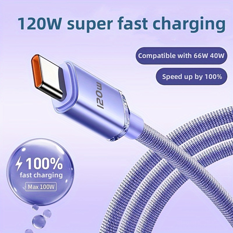 

C Cable Fast Charging 6.6ft Usb 3.0 To Usb C Cable 3a Long Type C Cable 5gbps Data Transmission Braided Cord