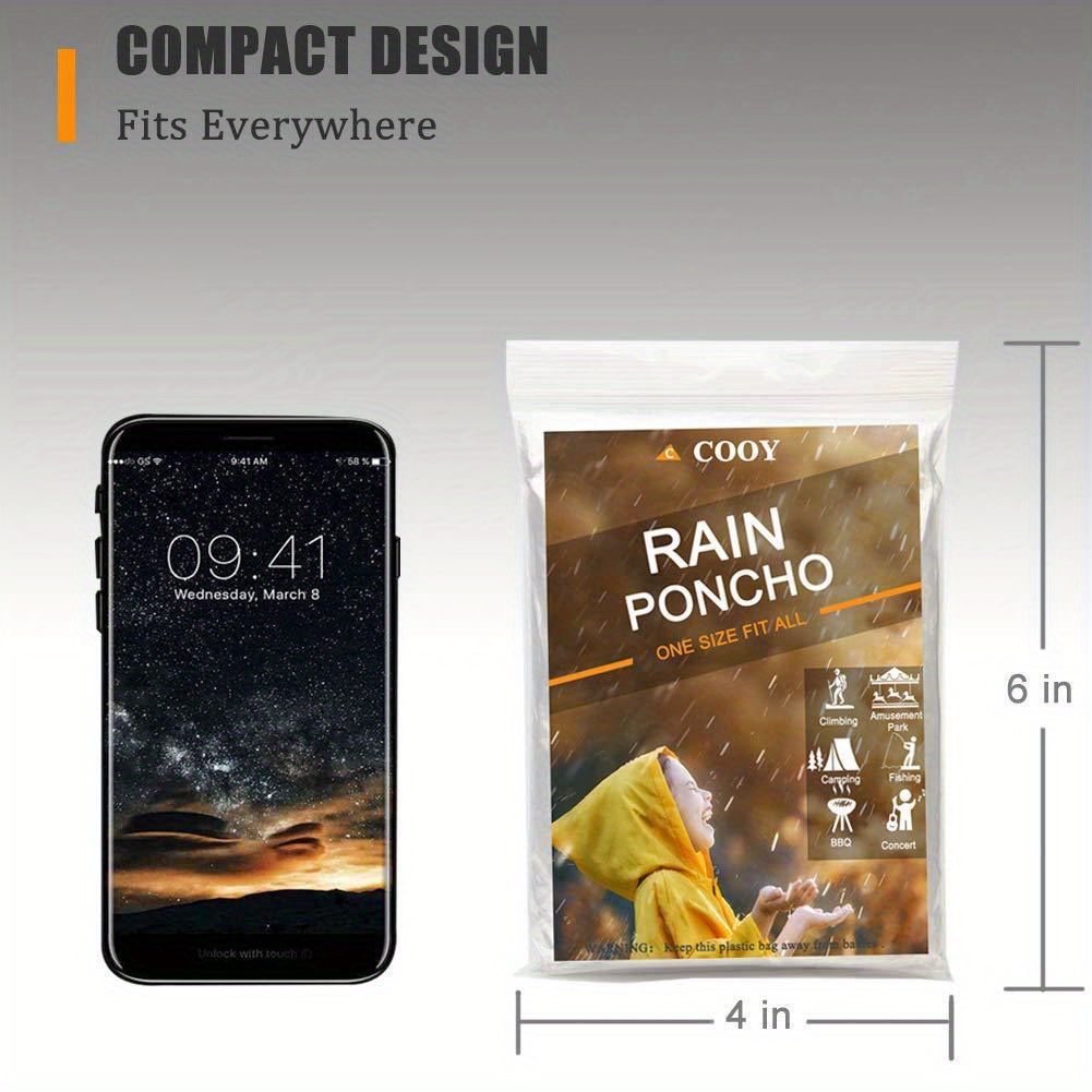 2pk Rain Poncho Adult Waterproof, Plastic Disposable Rain Poncho Waterproof Poncho Adults, Ponchos Plastic Waterproof Raincoat