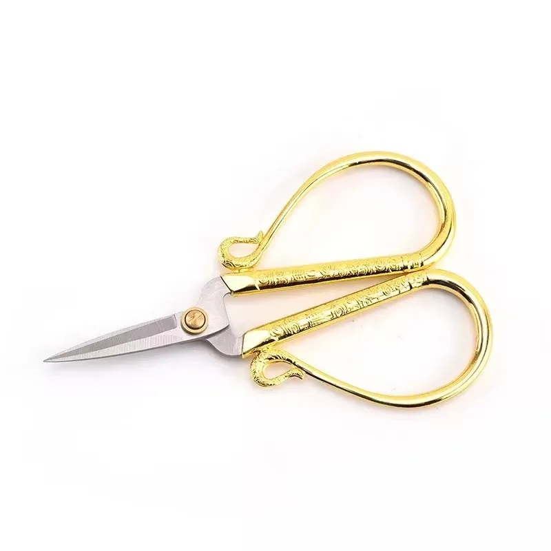 4 Multi Purpose Print Style Small Embroidery Fancy Scissors Gold Plated