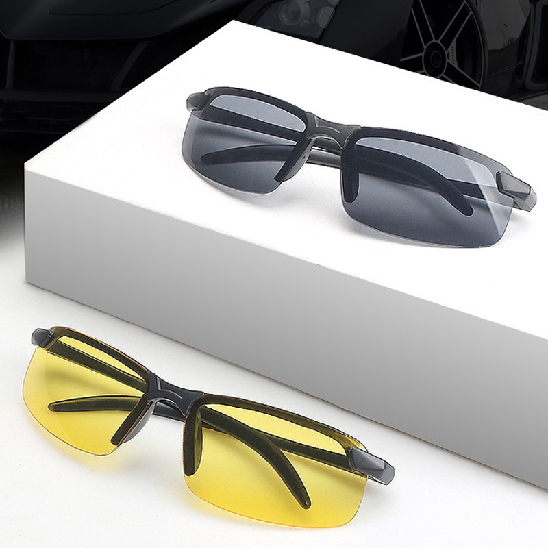 Gafas polarizadas de visión nocturna para conducir y deportes al aire libre  - Gafas de sol con montura de PC con mejora de visión diurna y nocturna