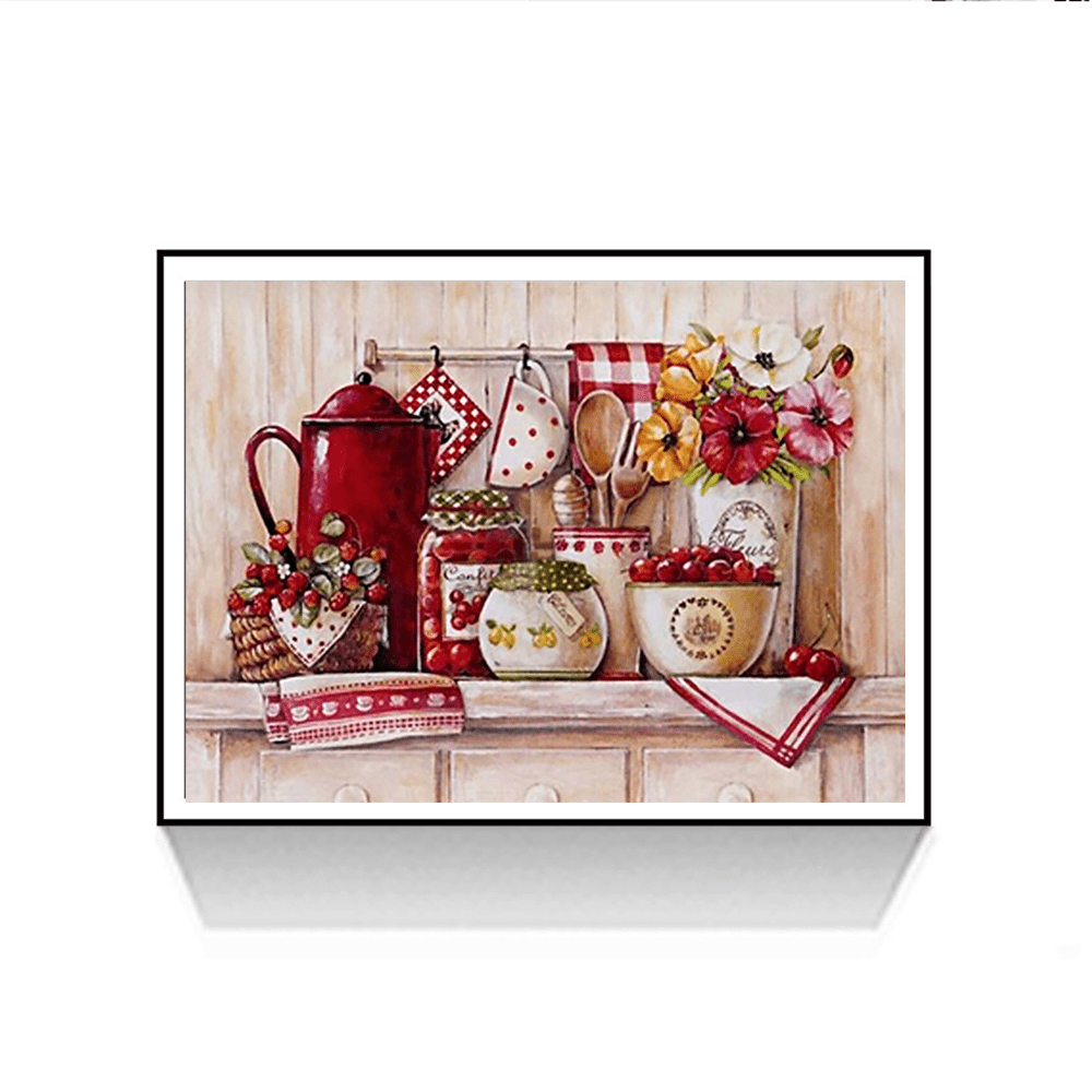 

1pc Kitchen Pattern Diamond Painting, Diamond Painting Set