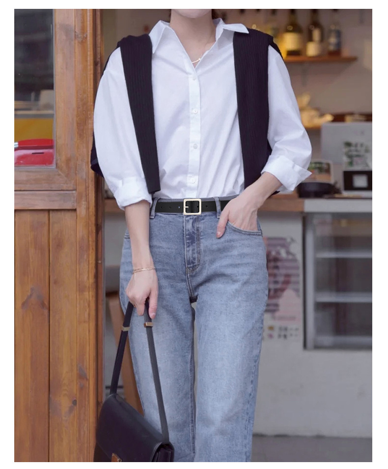 Korean Fashion Women's Belt Cowhide Dress Belt for Women's Casual