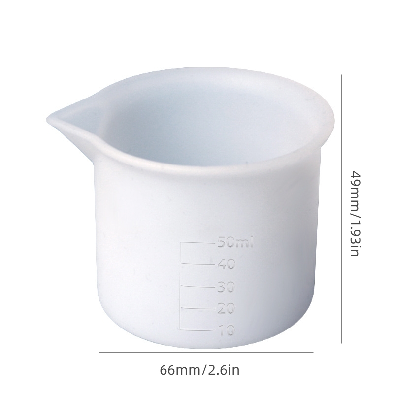 1pc 50ml/1.69oz Upgraded Thickened Silicone Measuring Cup With Measurements  For Epoxy Resin, Wax, Soap Pouring - Washable & Reusable