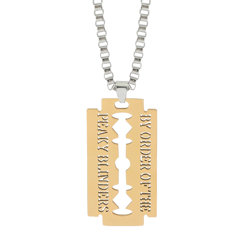 Gangster Blade Stainless Steel Pendant Necklace