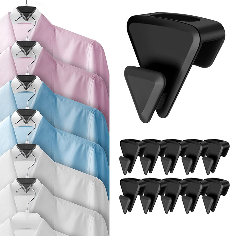 Space Triangle Clothes Hanger Connector Hooks - Triple Space Saver Closet  Organizers And Storage Shelves - Black - Temu Italy