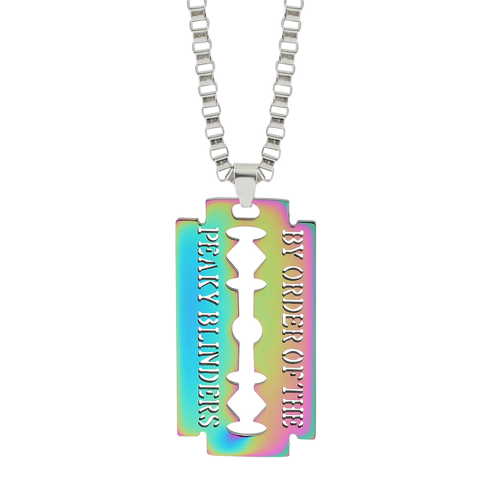 Gangster Blade Stainless Steel Pendant Necklace