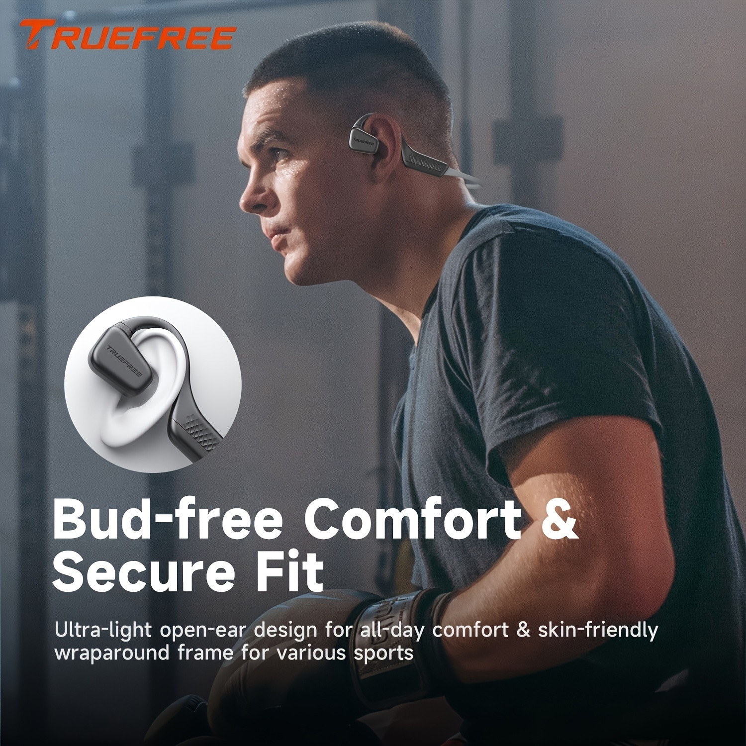 TRUEFREE Open-Ear Audífonos Bluetooth 5.3, Audífonos Inalámbricos