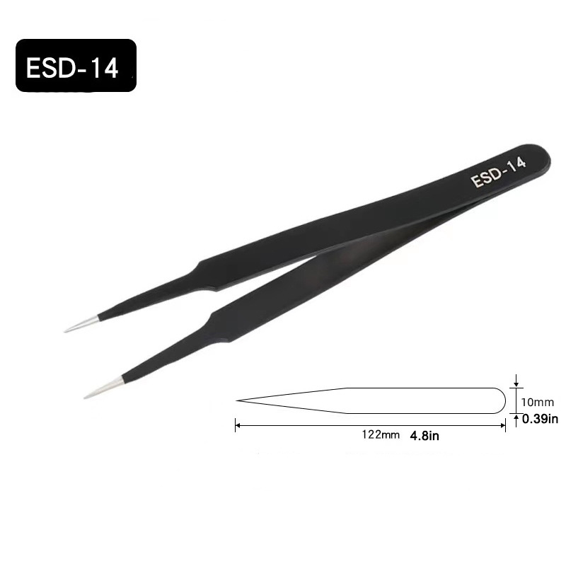 Pinze Antistatiche E Antimagnetiche ESD-12 In Acciaio &ndash; Set Di Precisione SafetyPrice