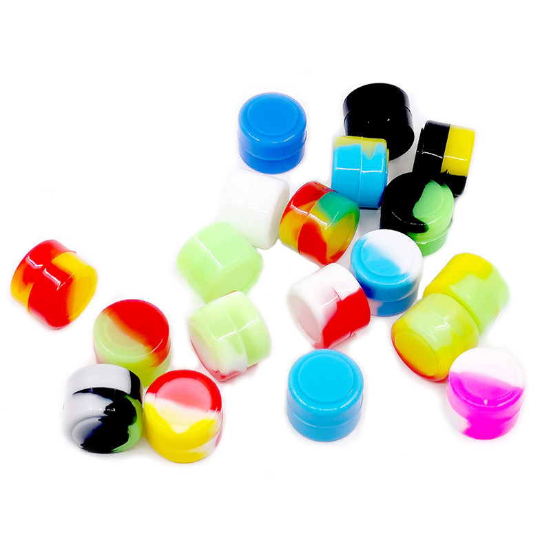 10 Pcs Non-Stick Silicone Wax Dab Containers 7 ml Multi Use Storage Jars -  Assorted Colors