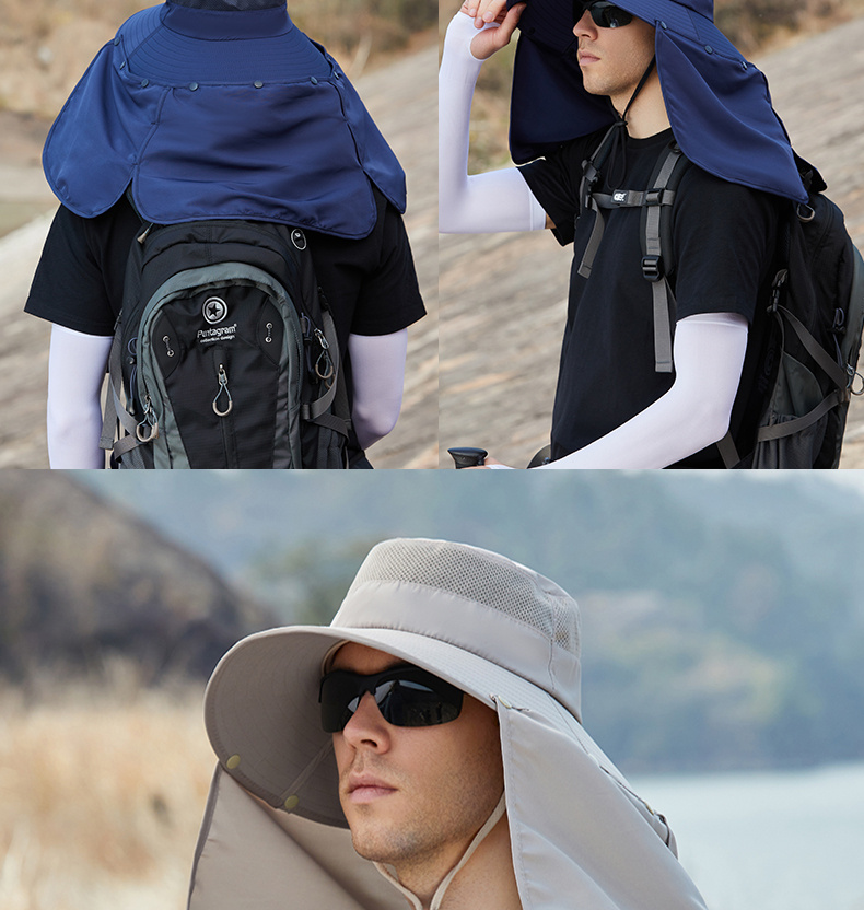 Sombrero de Montañismo de tela impermeable para hombre, sombreros de sol  Anti-UV, gorra de pesca al aire libre, gorras de protección solar de ala  ancha, sombrero de cubo - AliExpress