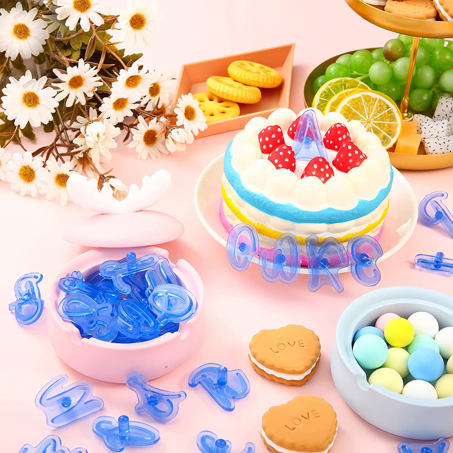 LTS FAFA New Love Heart Cookie Gaufrage Moule Fondant Cookie Moule Lettre  Merci Motif 3D Gâteau