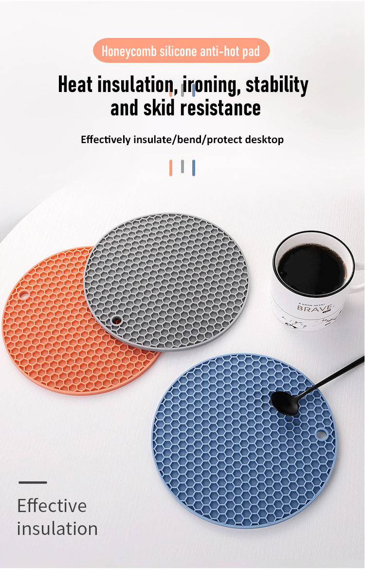 Salvamanteles de silicona redondos Manteles individuales de silicona  Salvamanteles Esterilla moderna Cocina Hot Pads Round Silicone Pot Holder  Hot