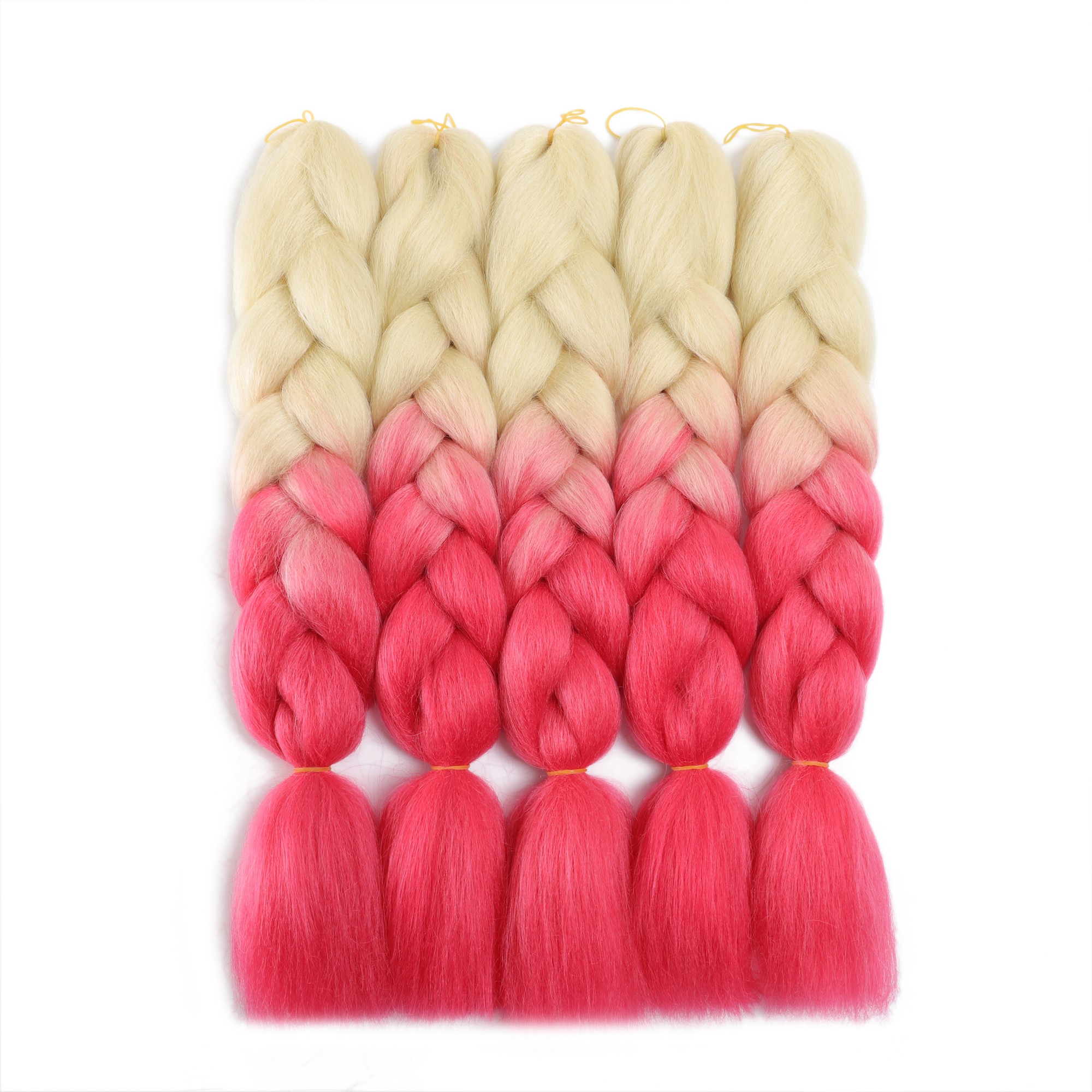 TOMO-Extensões de cabelo sintético crochê, arco-íris, ombre, rosa