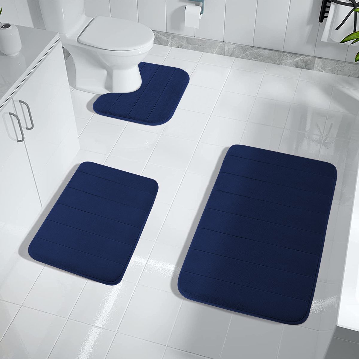 Solid Color Memory Foam Bath Rug, Soft Non-slip Absorbent Bath Mat, Machine  Washable Shower Carpet For Home Bathroom, Bathroom Accessories,bathroom  Decor - Temu