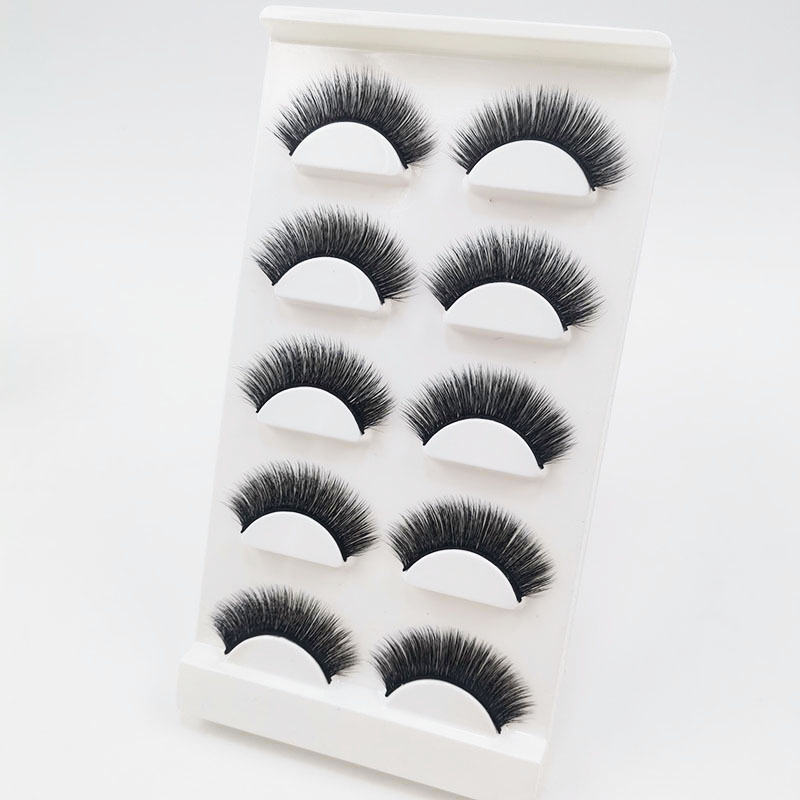 5 Pairs 3d Silky Lashes 3d Mink Lashes For Hooded Eyes Fluffy Makeup Lashes Gift For Girls And Women