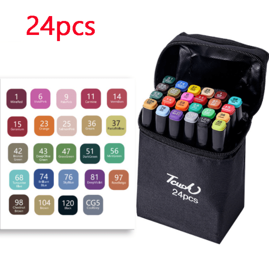 Touchfive Markers 12/30/60/80/168 Colors Art Marker Pen Dual Tips