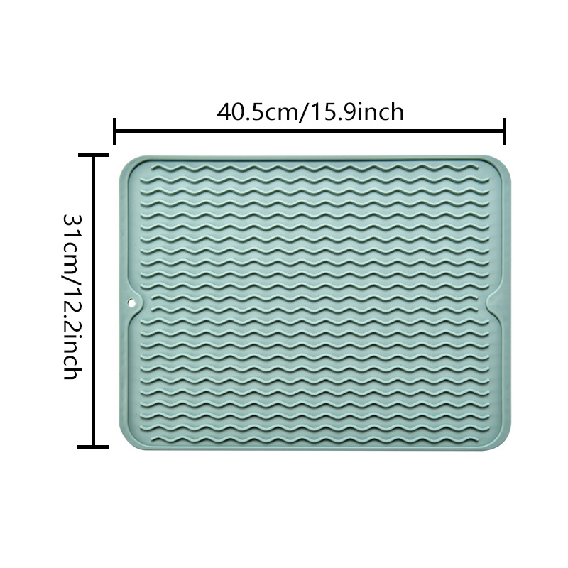 Kitchen Drying Mat, Dish Drainer Mat, Eco-friendly Silicone Drying Mat,  Heat Resistant, Non-slip And Dishwasher Safe 40x30cm