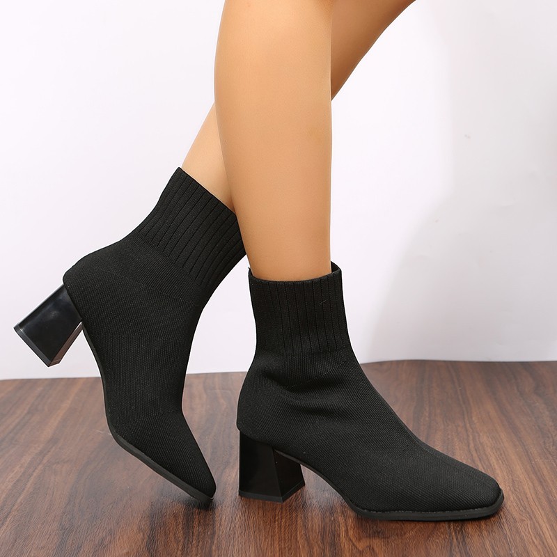 Stretch knit ankle boots sale