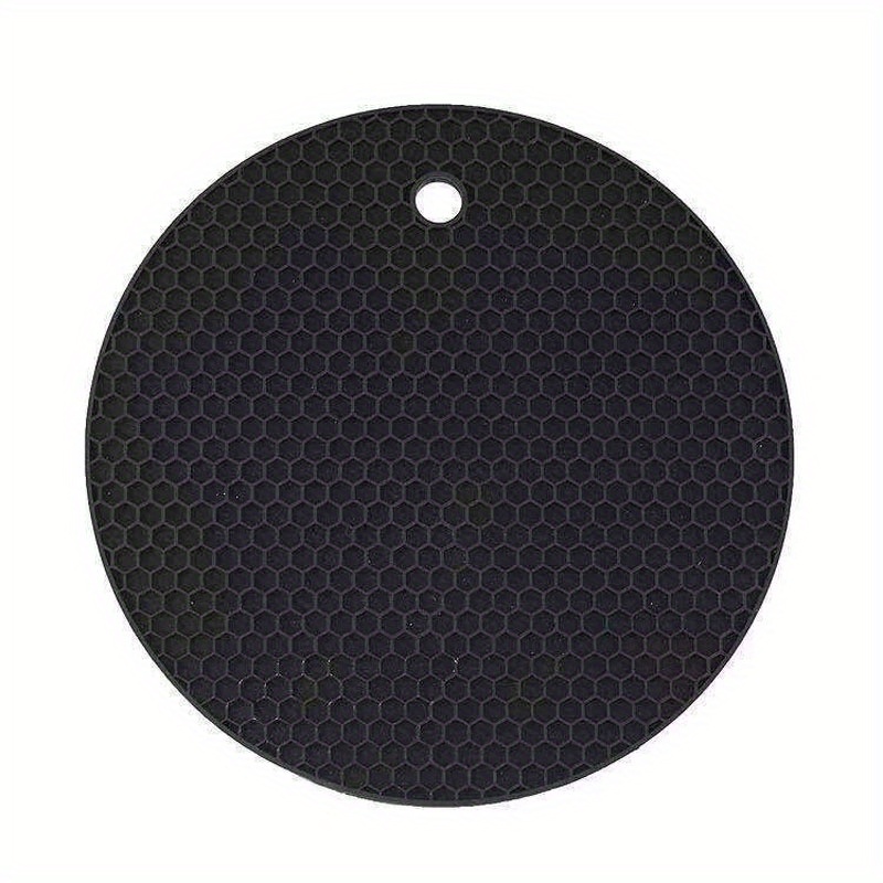 4pcs Silicone Trivet Mat Heat Resistant Pot Holder Hot Pads-Dark Grey+Black