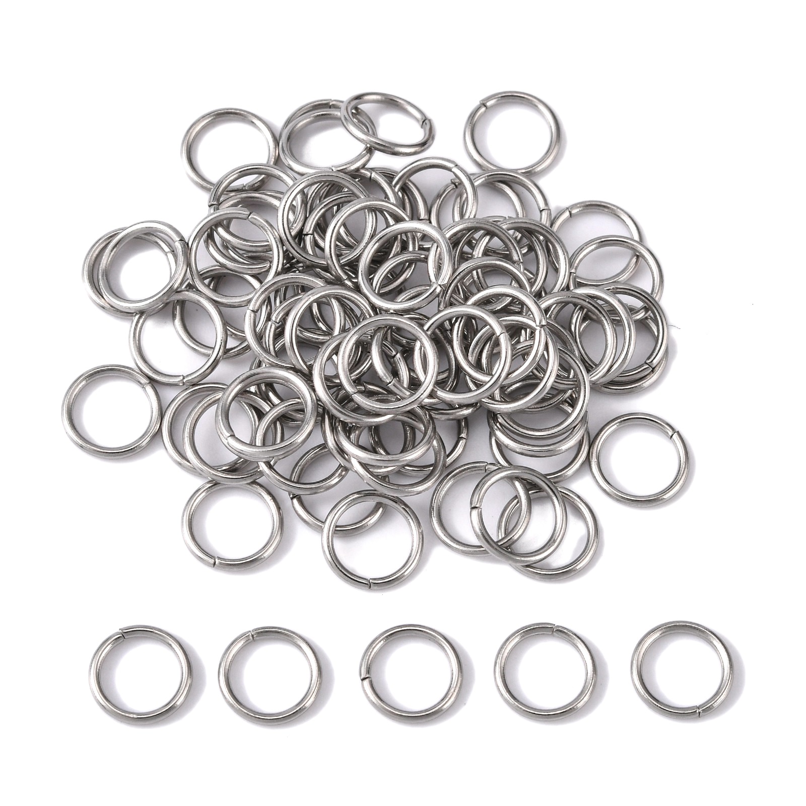 100Pcs/Lot Stainless Steel Open Jump Ring 4/5/6/8mm Dia Round Gold
