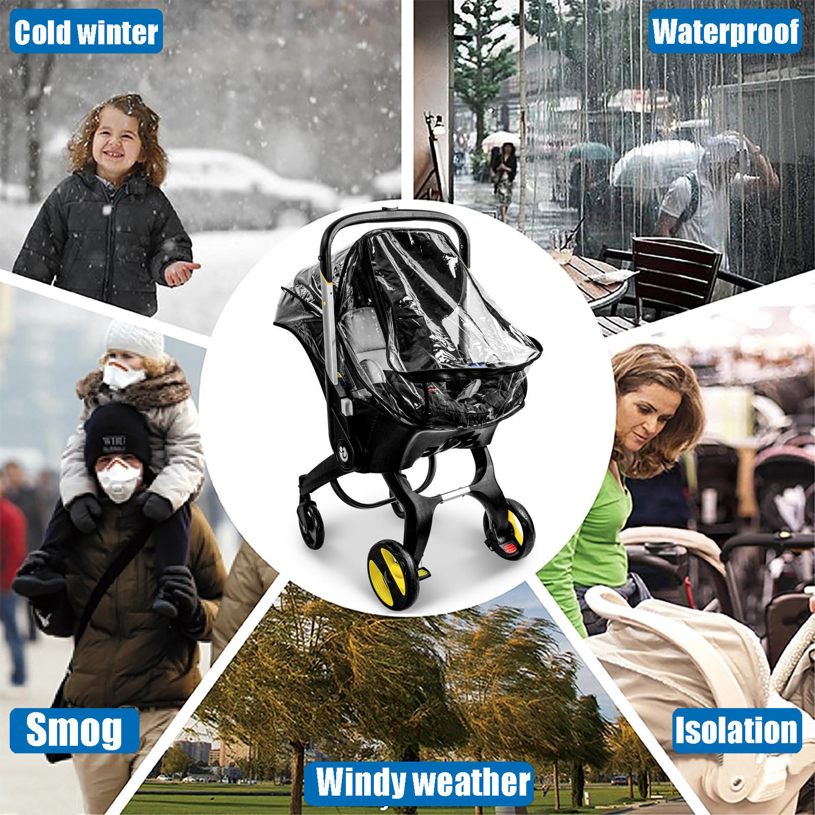 Housse de pluie Universal Stroller Cane Protection contre la pluie et le vent  pour poussettes (style-04)