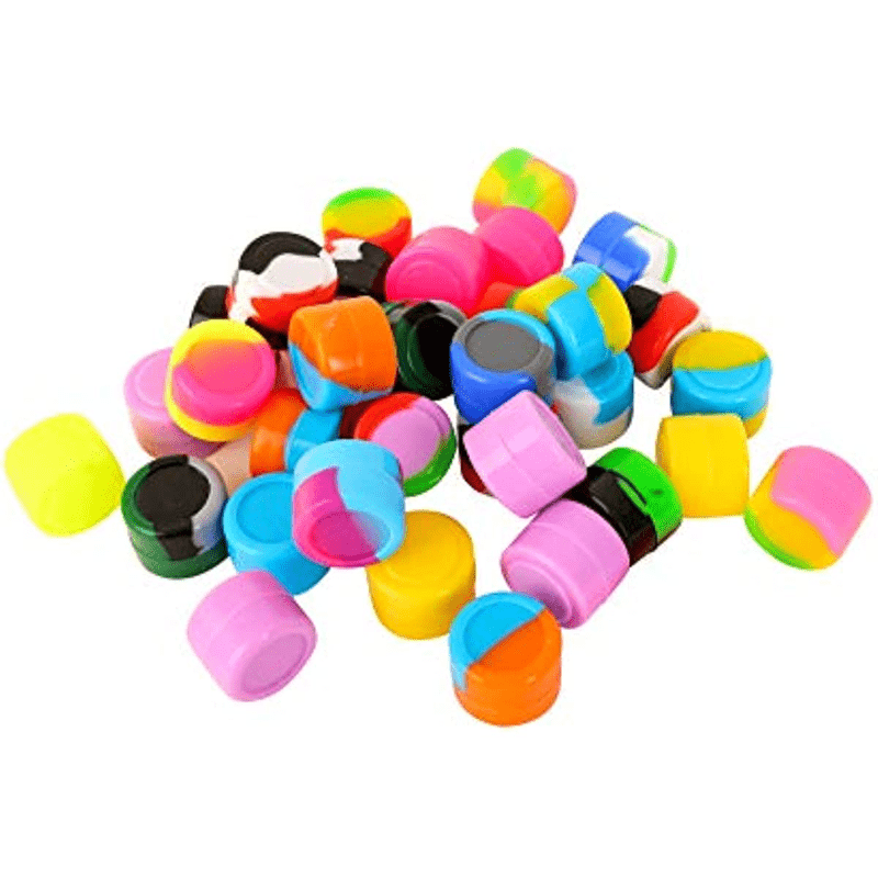 10 Pcs Non-Stick Silicone Wax Dab Containers 7 ml Multi Use Storage Jars -  Assorted Colors