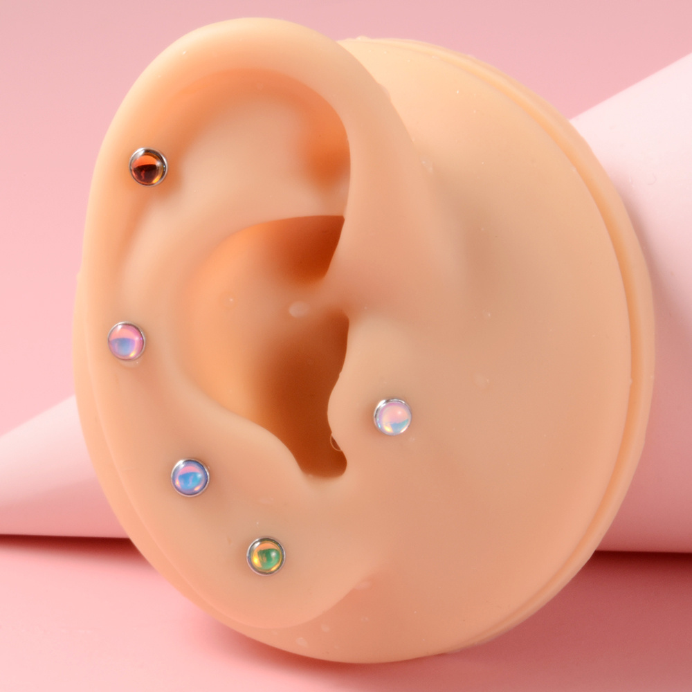 5pcs 316l stainless steel flash glitter gem lip ring ear Temu