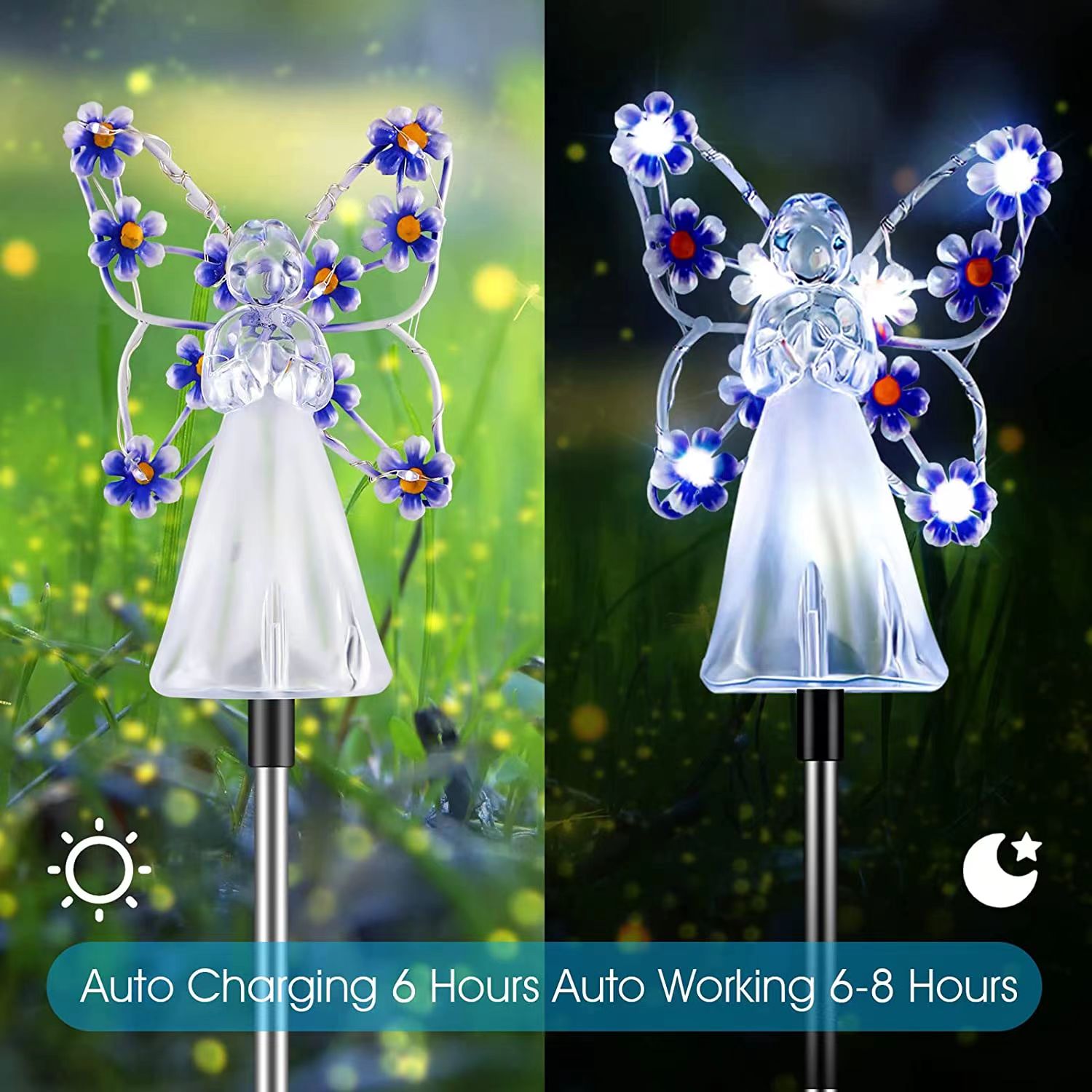 Solar Angel Garden Stake Lights Angel Solar Lights Outdoor Temu