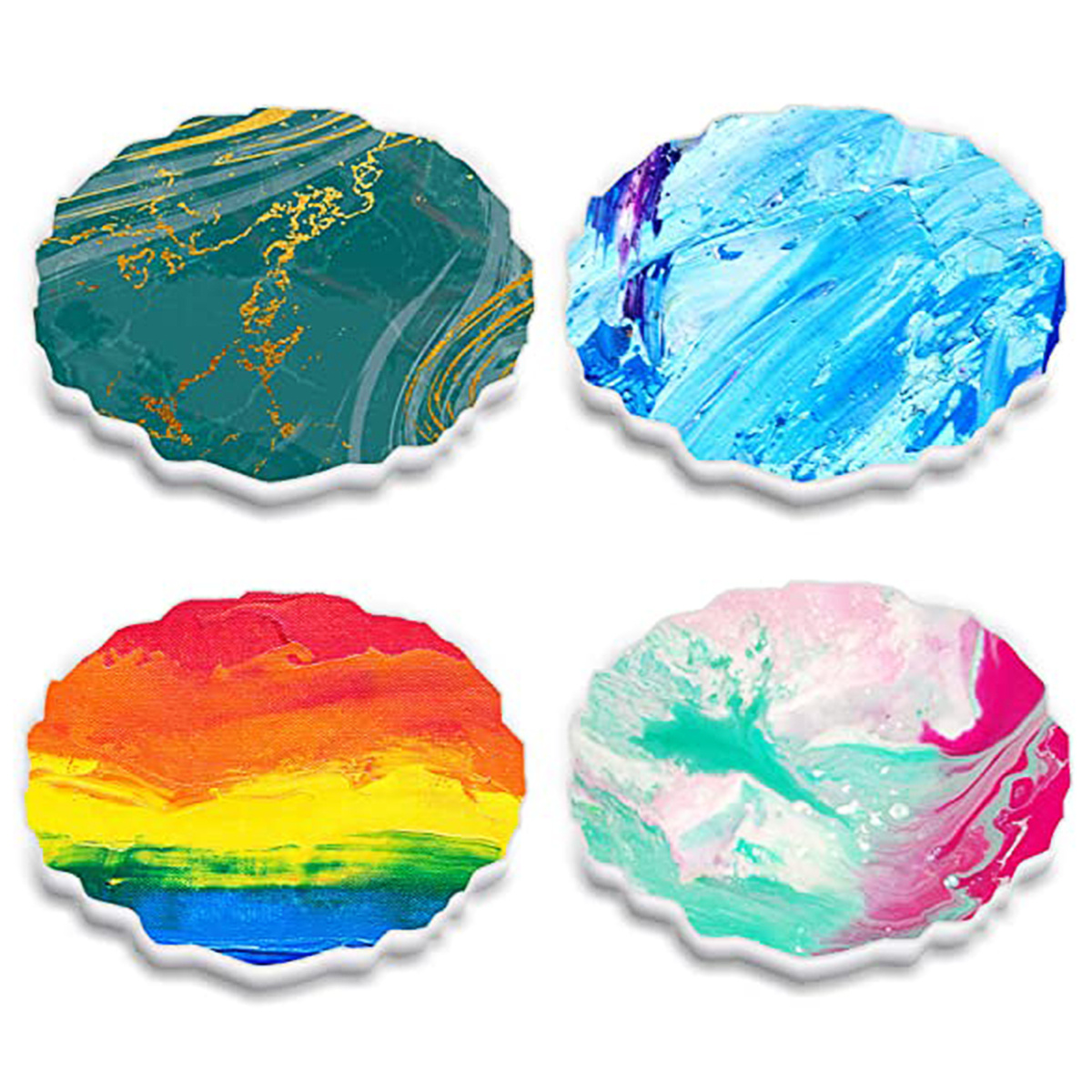 Resin Round Coasters Silicone Mold Irregular Smooth Coasters Temu