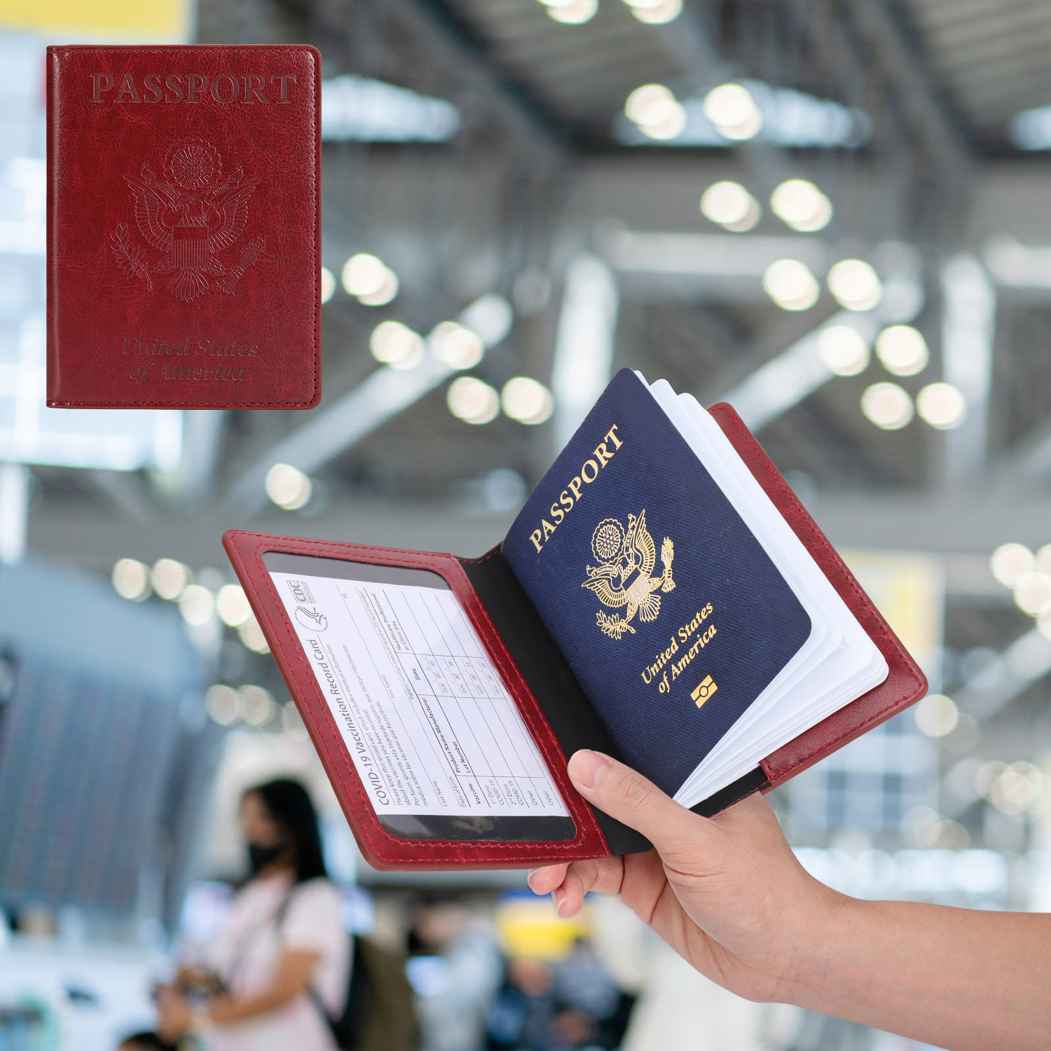 Vaccine Card Passport Bag Multi-functional Document Bag Vaccine Card Bag  Portable Travel Ultra-thin Passport Bag - Temu
