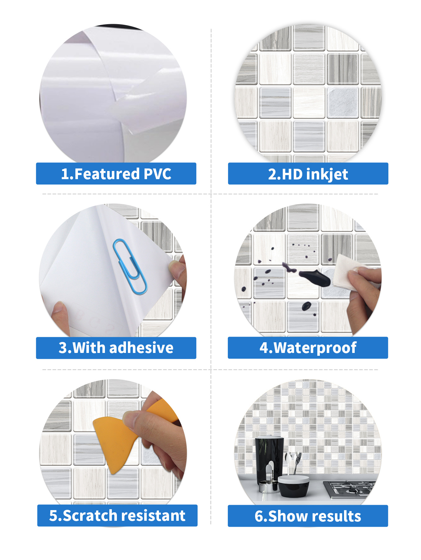 24 Pegatinas Para Azulejos - Autoadhesivas, Fáciles De Colocar - Ideal Para Baño Y Cocina (15x15 Cm)