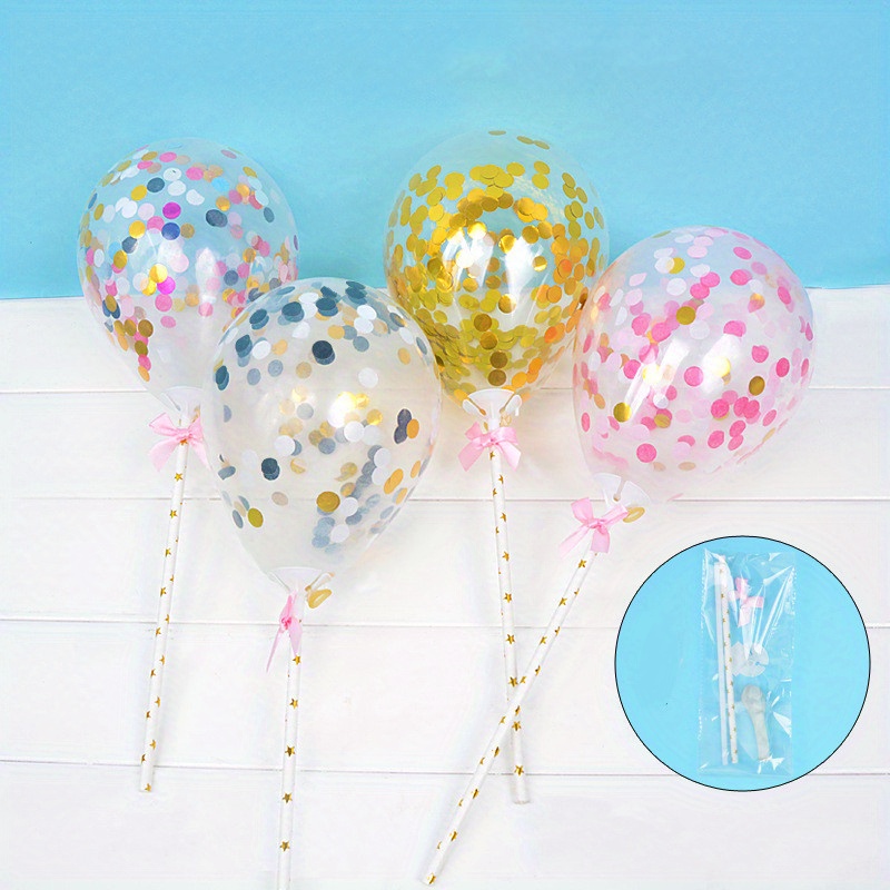 Clear Balloons Birthday Party Cake Decorations Confetti - Temu