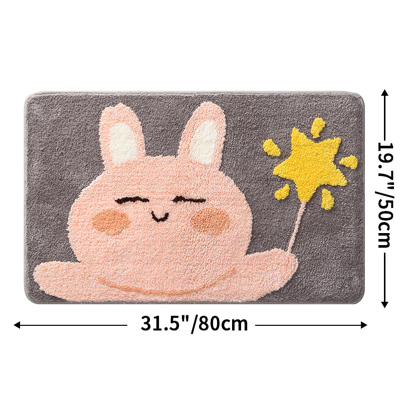 Adorable Animals Rectangle Non-Slip Fluffy Bath Mats Collection