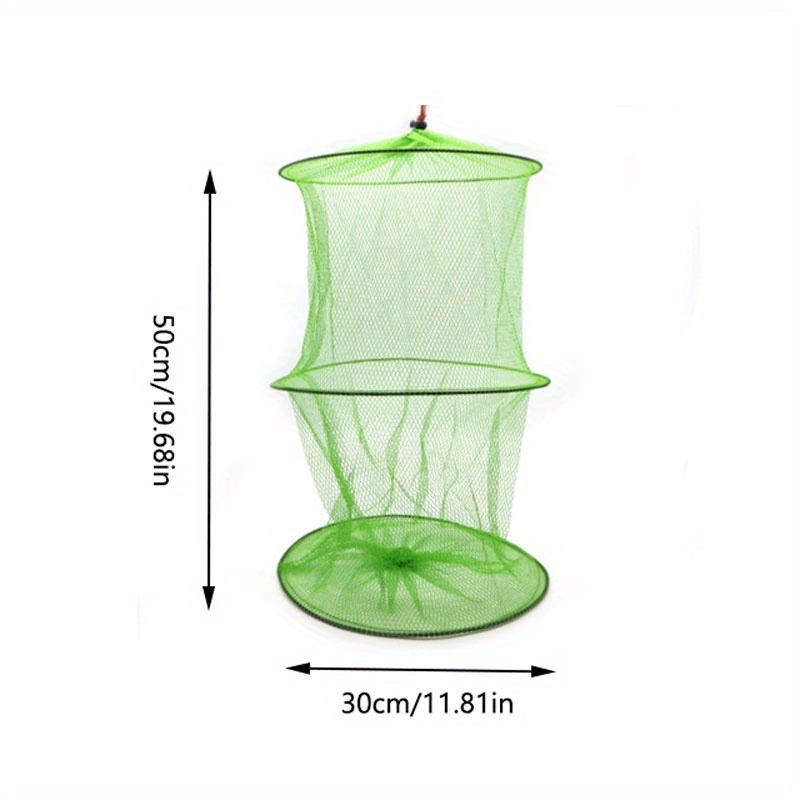 Maxbell Nylon Foldable Fishing Cage Steel Wire Shrimp Crab Fish