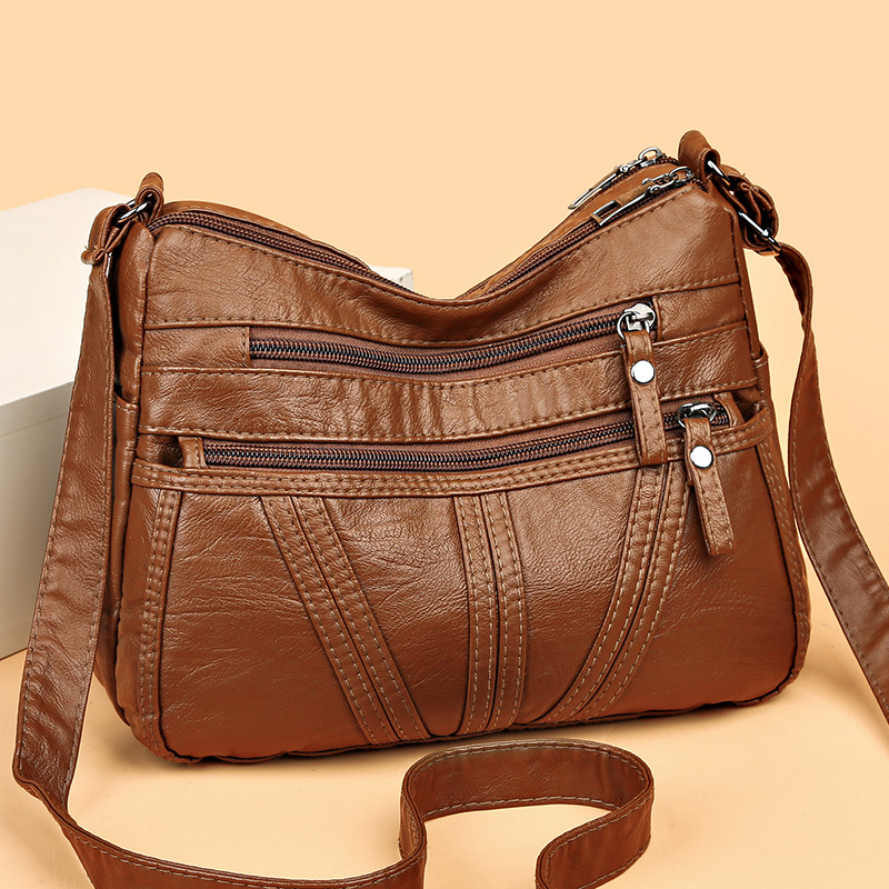 Multi Pockets Handbag, Solid Color Faux Leather Shoulder Bag, Large  Capacity Crossbody Purse For Outdoor - Temu