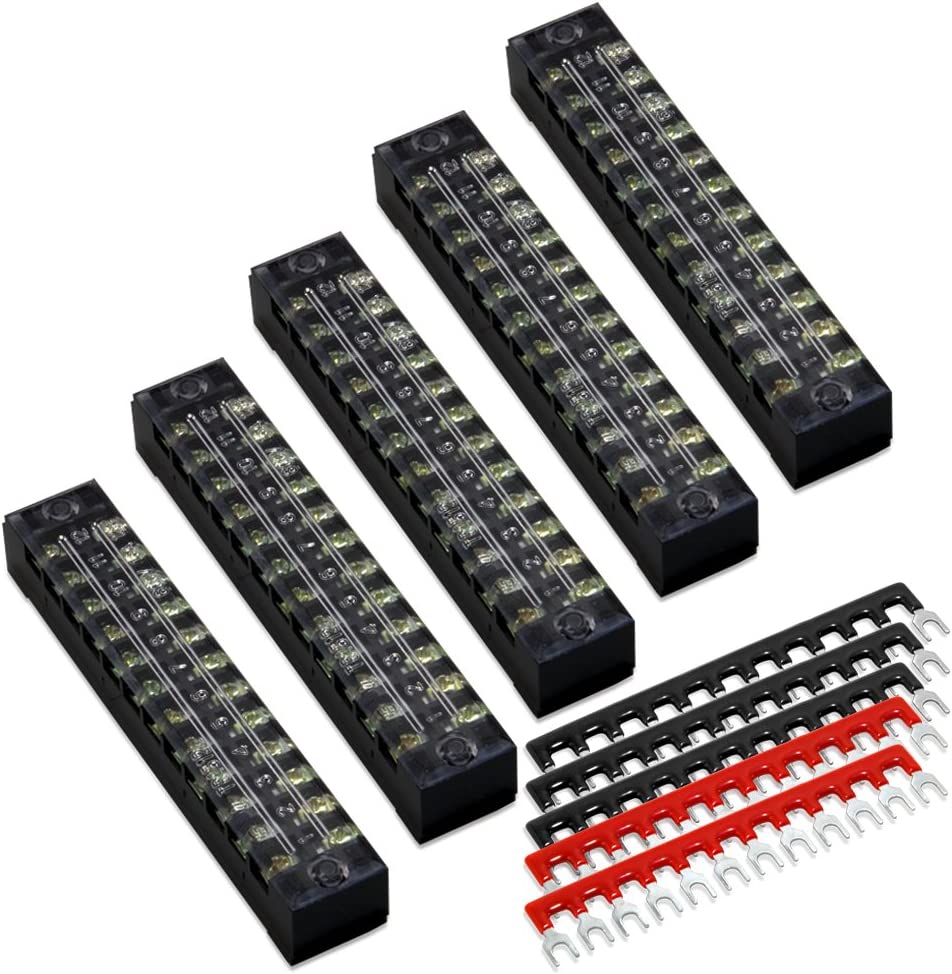 Terminal Block And Strip Positions Dual Row 600v 15a Screw Terminal ...