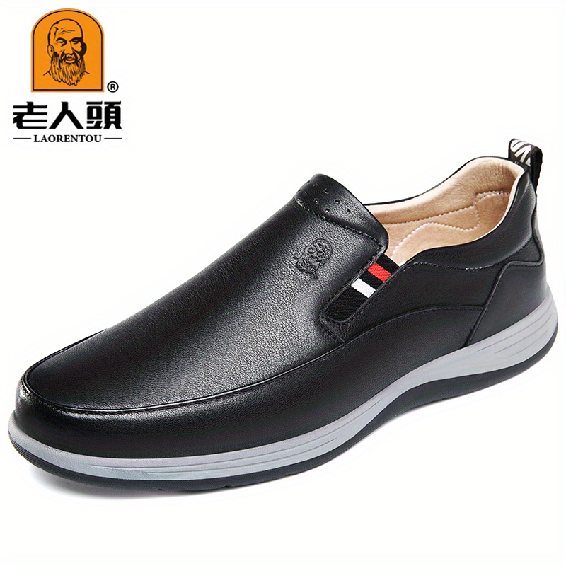  Men's Casual Shoes Business Slip-On Fashion Leather Loafers  Comfortable Walking Driving Luxury Men's Work Office Formal Wear Outdoor  Breathable Sneakers (Color : Black, Size : 6.5)