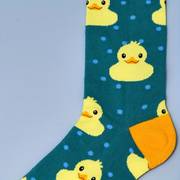 1pair mens novelty funny duck print socks cartoon breathable comfortable crew socks details 4