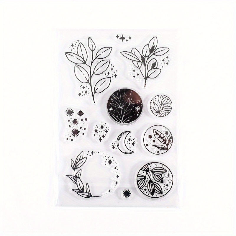Clear Stamps,16x11cm Flowers Stamps Rubber Autumn Transparent Silicone Seal  for Card Paper Craft Scrapbook Photo Album Decoration Style 2