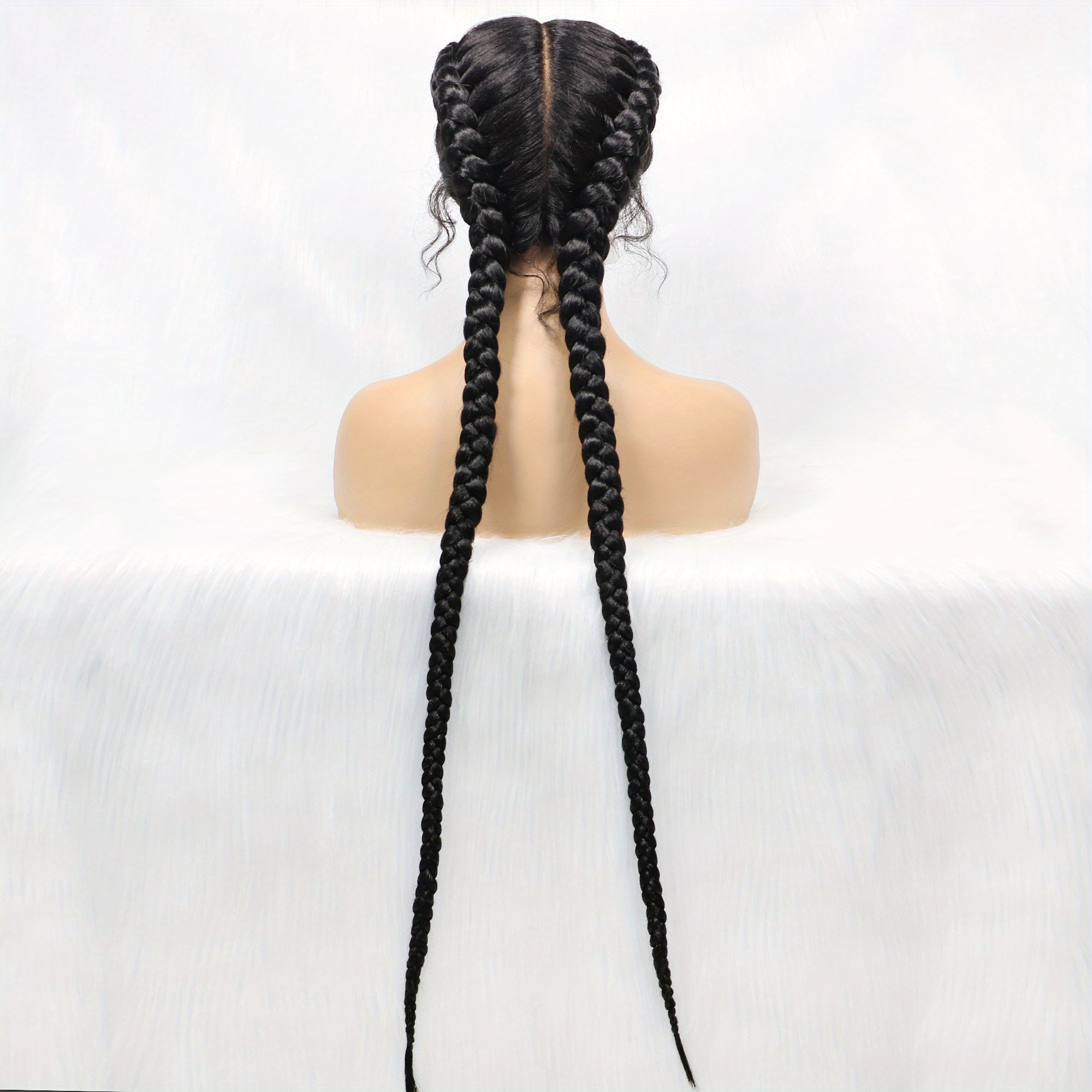 Long Lace Front Twist Braided Wig Baby Hair Synthetic Temu