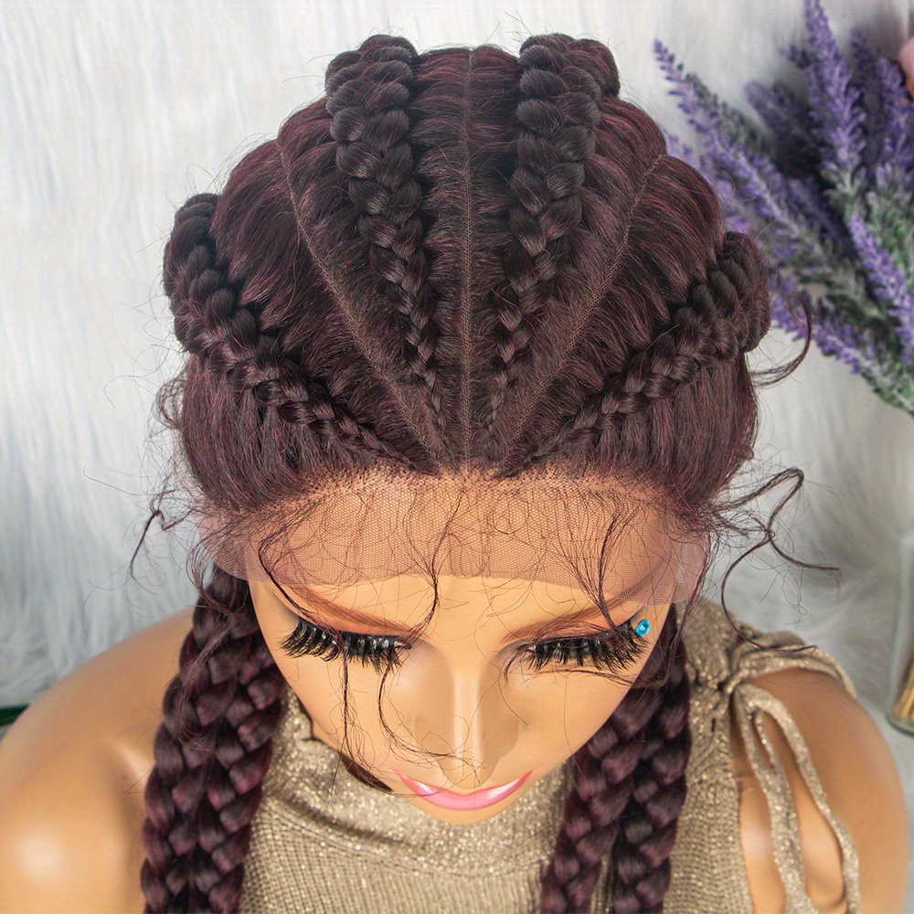 4 Braided Wigs Synthetic Lace Front Hair Wigs Braid Temu Morocco