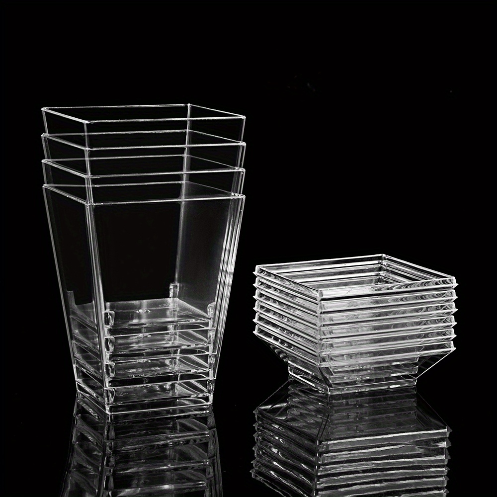 Dessert Cups Mini Dessert Cups Lids Spoons Square Large Temu