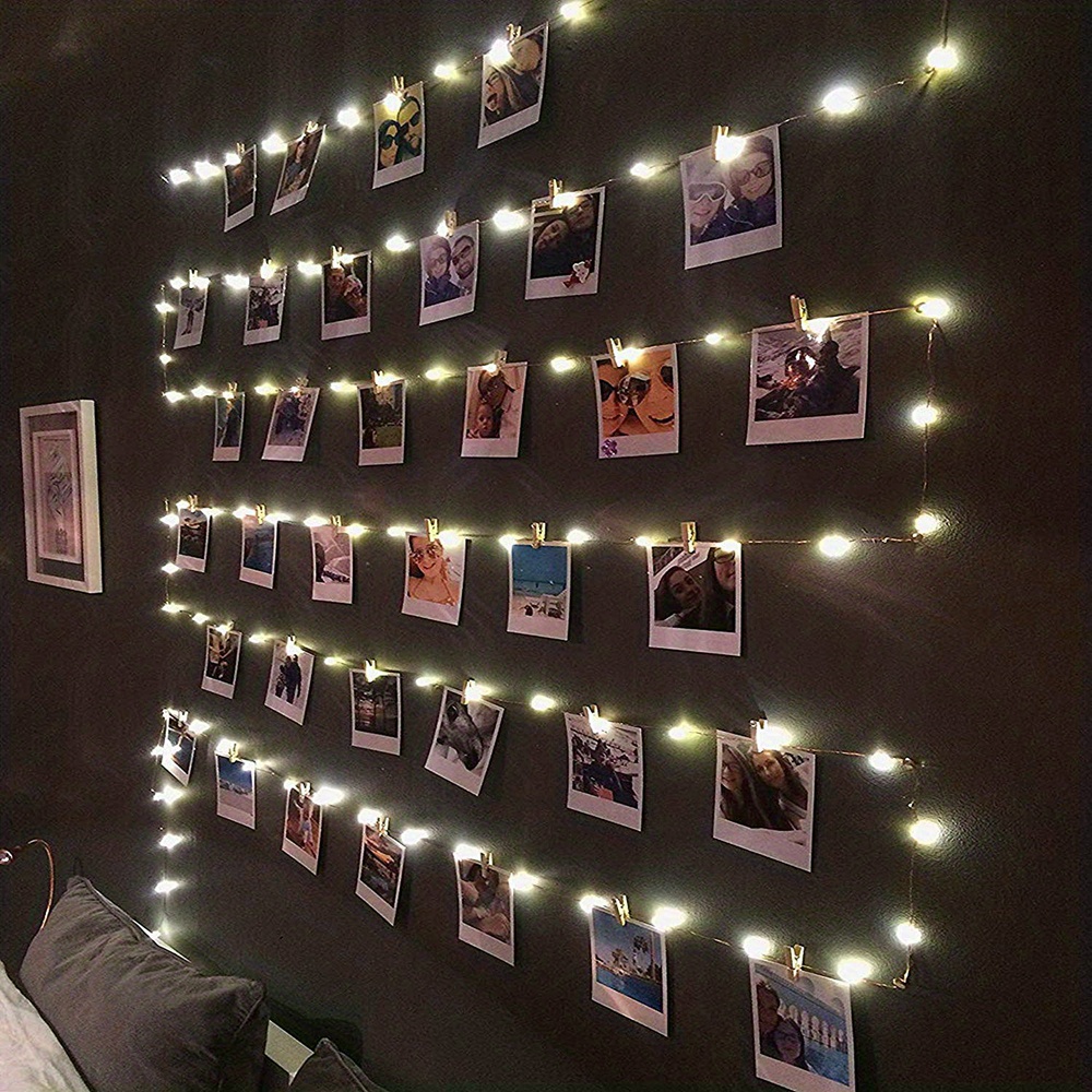 1set led photo string light usb battery powered fairy light clip light string hanging pictures bedroom wall decor wedding birthday party christmas decoration holiday accessories birthday party supplies birthday gifts party favor supplies details 0