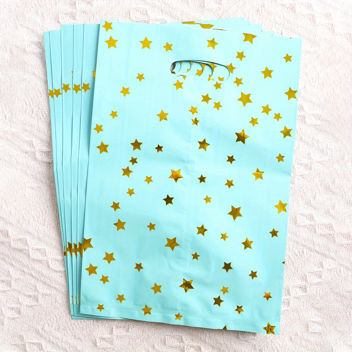 Golden Stars Pattern Plastic Party Favor Bags Bright - Temu