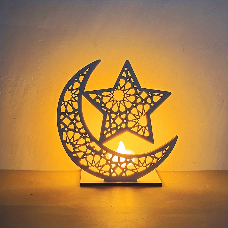 FZQBEY Ramadan Décoration LED Lampe, Lune Etoile Eid Mubarak Lampe de  Table, avec Télécommande,16 couleurs, 3D Veilleuse LED en Acrylique  Décoration