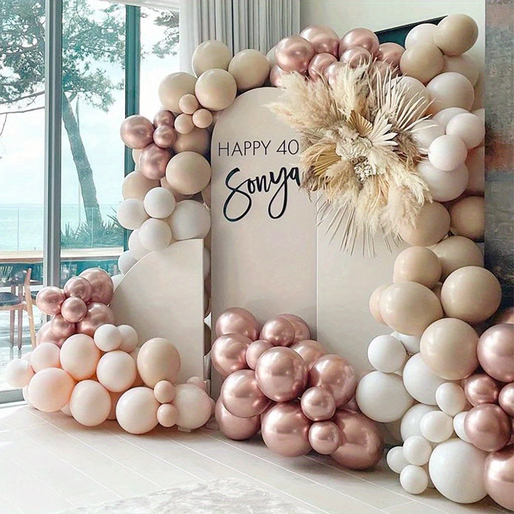 Rose Gold Balloon Arch Kit Rose Gold & White Party Decorations