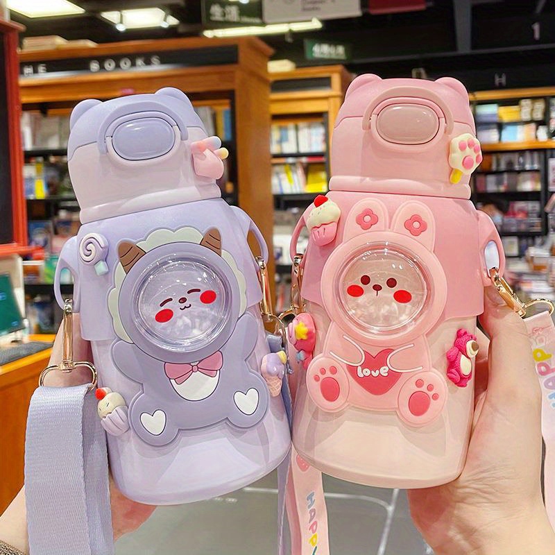 Kawaii Bear Straw Leak-Proof BPA Free Cute Insulated Water Bottle - China  Water Bottle and Sports Water Bottle price