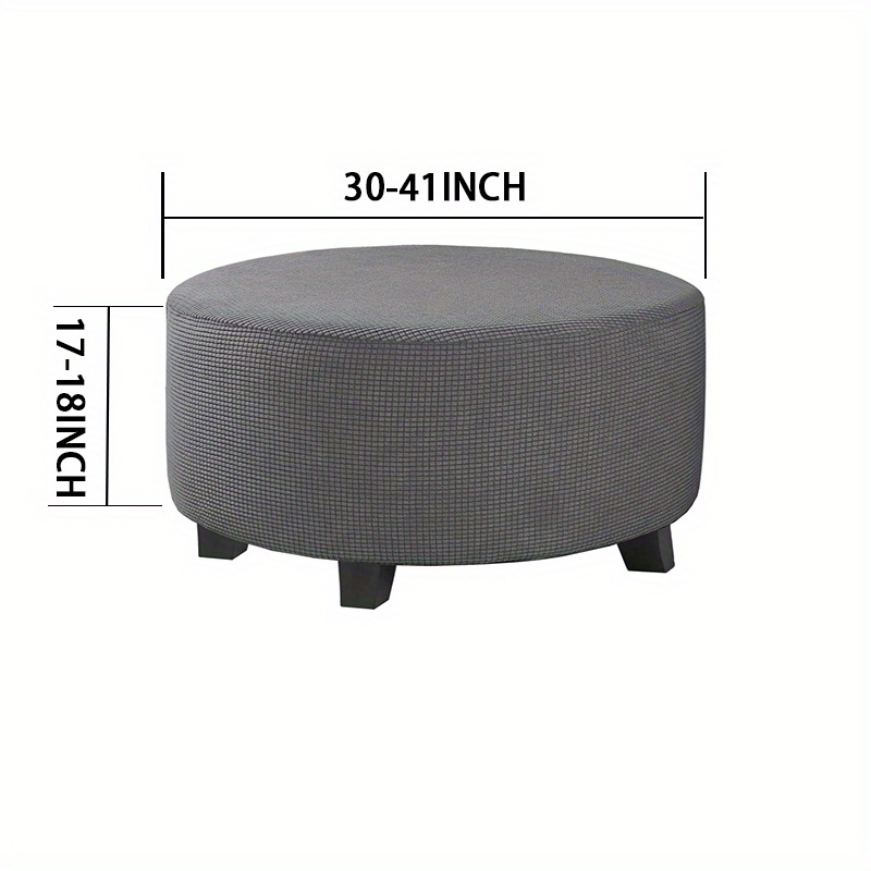 Round plaid outlet ottoman