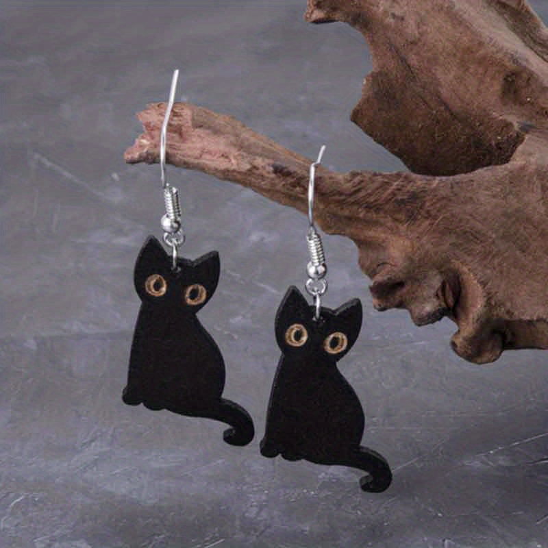 Boucles d'oreilles Chat Or et Noir – Vraiment-chat