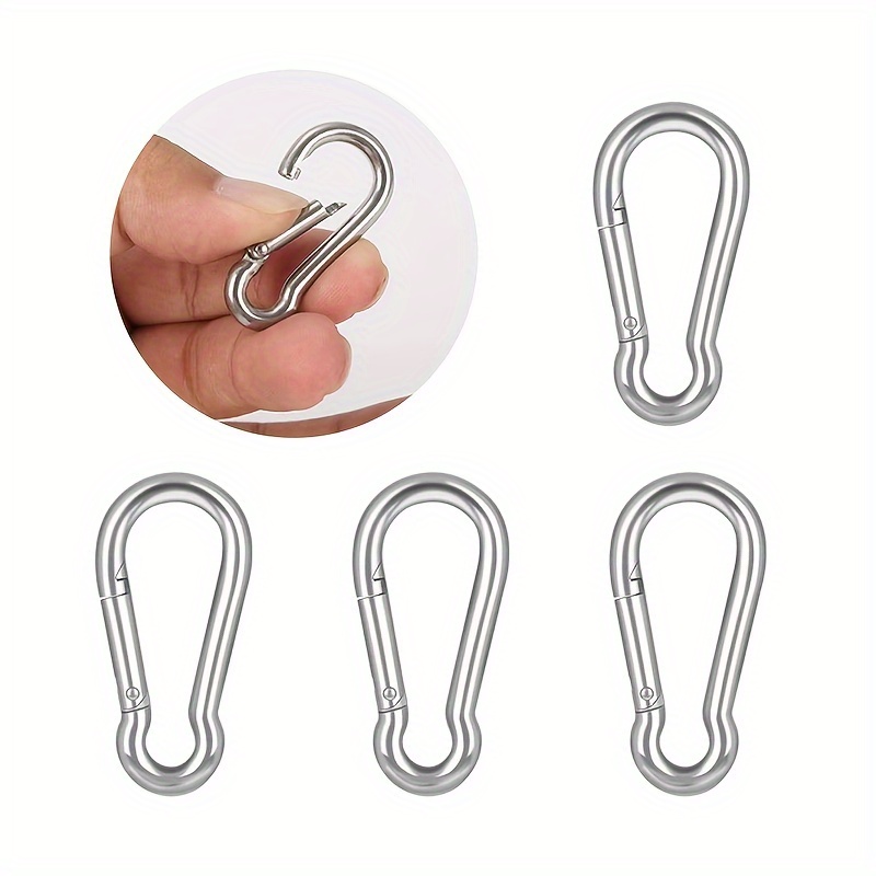 10 Pcs Stainless Steel Carabiner Clip Spring-snap Hook - Lotsun M4 1.57  Inch Heavy Duty Carabiner Clips For Keys Swing Set Camping Fishing Hiking  Trav